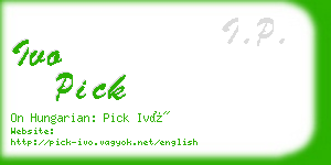 ivo pick business card